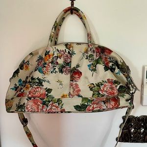 Rare Anthropologie Leather Duffle Overnight Bag